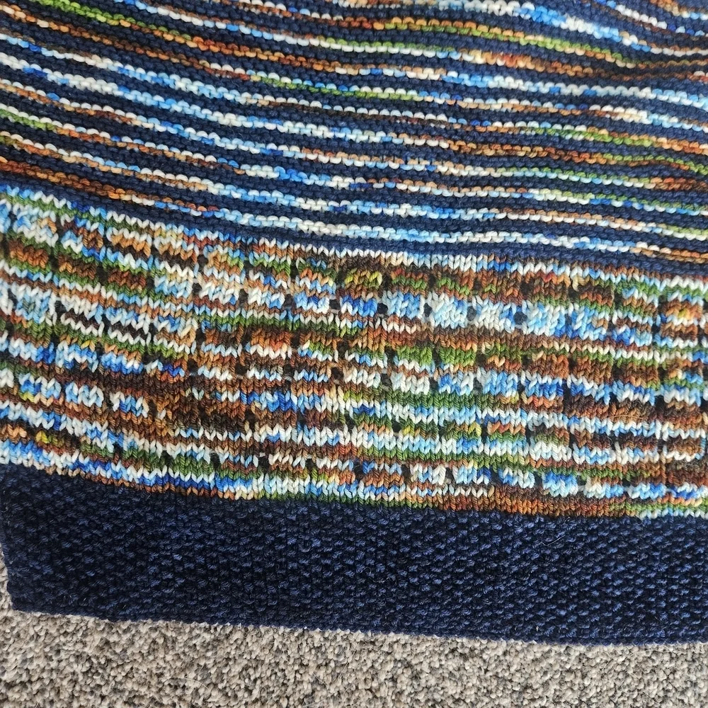 Multicolor Knit Striped Shawl Wrap Accessory